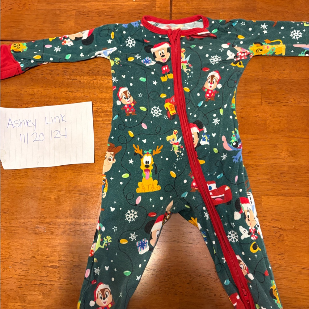 Little sleepies disney christmas zippie